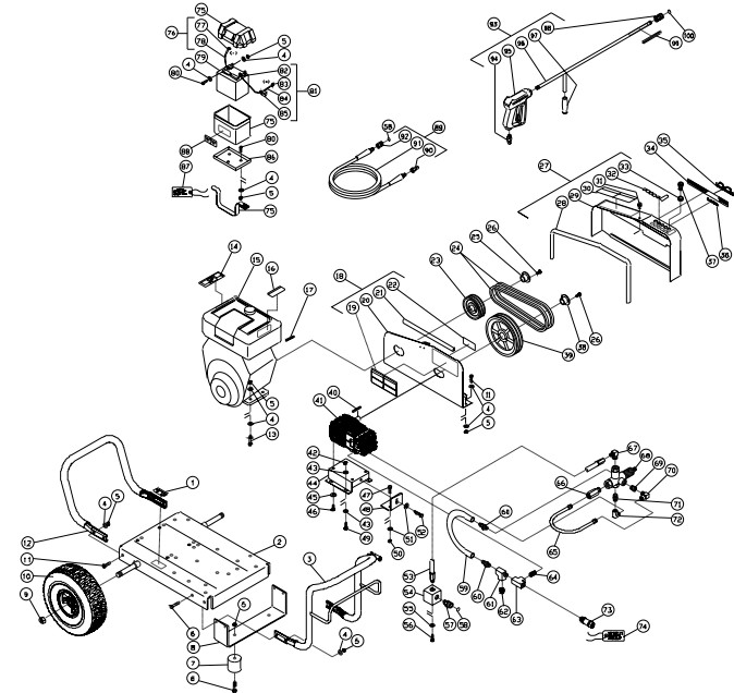 MITM CW-4004-4MV0 pressure washer parts and manual